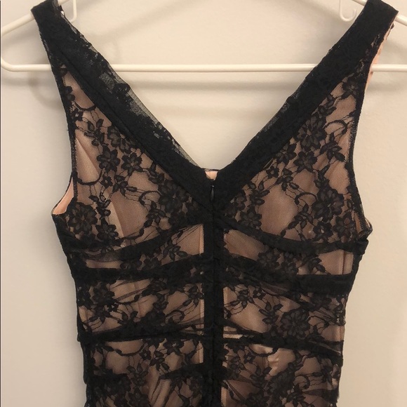 Express black lace dress with nude underlay - Picture 3 of 5
